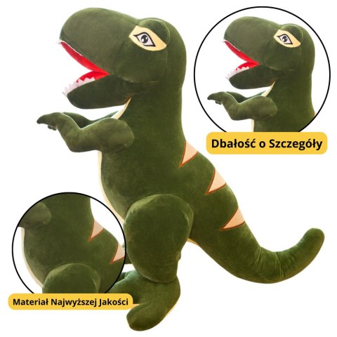 LEAN Toys Pluszowa Maskotka Przytulanka Dinozaur Tyranozaur Zielony 35cm LEAN Toys Pluszowa Maskotka Przytulanka Dinozaur Tyranozaur Zielony 35cm