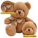 LEAN Toys Pluszowa Maskotka Przytulanka Duży Miś Z Kokardką Brązowy 40cm