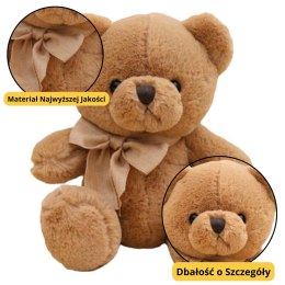 LEAN Toys Pluszowa Maskotka Przytulanka Duży Miś Z Kokardką Brązowy 40cm