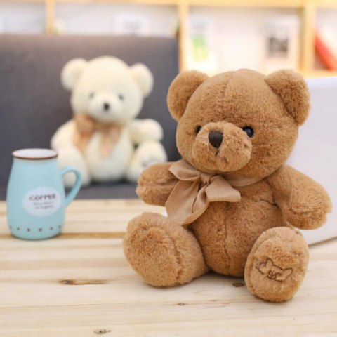 LEAN Toys Pluszowa Maskotka Przytulanka Duży Miś Z Kokardką Brązowy 40cm LEAN Toys Pluszowa Maskotka Przytulanka Duży Miś Z Kokardką Brązowy 40cm