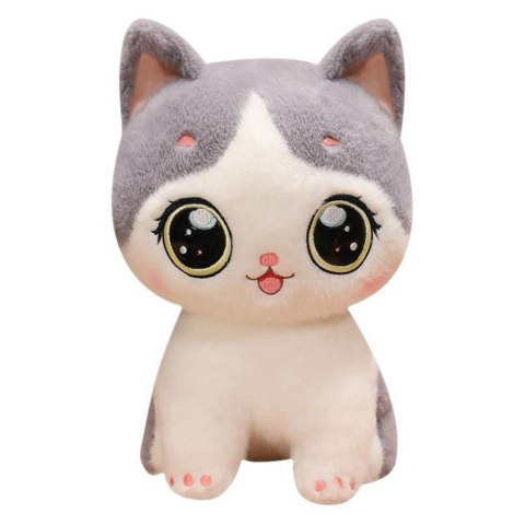 LEAN Toys Pluszowa Maskotka Przytulanka Kotek Biało Szary 21cm LEAN Toys Pluszowa Maskotka Przytulanka Kotek Biało Szary 21cm