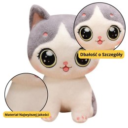 LEAN Toys Pluszowa Maskotka Przytulanka Kotek Biało Szary 21cm