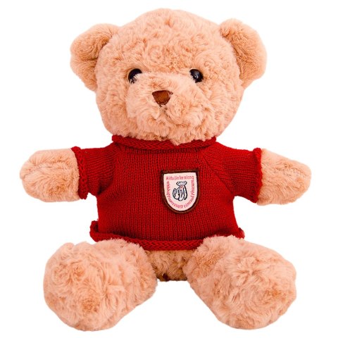 LEAN Toys Pluszowa Maskotka Przytulanka Miś Beżowy Czerwony Sweterek 40cm LEAN Toys Pluszowa Maskotka Przytulanka Miś Beżowy Czerwony Sweterek 40cm
