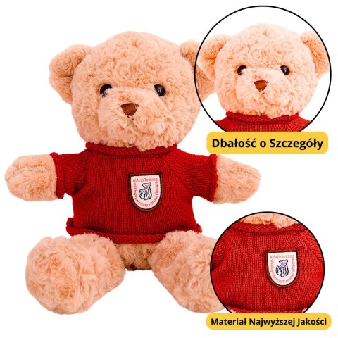 LEAN Toys Pluszowa Maskotka Przytulanka Miś Beżowy Czerwony Sweterek 40cm LEAN Toys Pluszowa Maskotka Przytulanka Miś Beżowy Czerwony Sweterek 40cm