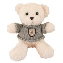 LEAN Toys Pluszowa Maskotka Przytulanka Miś Biały Szary Sweterek 26cm