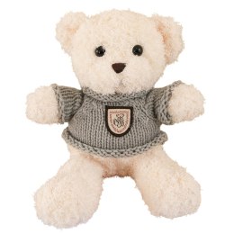 LEAN Toys Pluszowa Maskotka Przytulanka Miś Biały Szary Sweterek 26cm