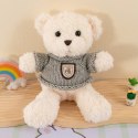 LEAN Toys Pluszowa Maskotka Przytulanka Miś Biały Szary Sweterek 26cm
