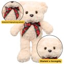 LEAN Toys Pluszowa Maskotka Przytulanka Miś Z Kokardą Biały 30cm