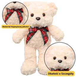 LEAN Toys Pluszowa Maskotka Przytulanka Miś Z Kokardą Biały 30cm