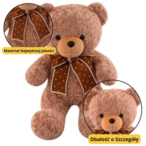 LEAN Toys Pluszowa Maskotka Przytulanka Miś Z Kokardą W Groszki 45cm LEAN Toys Pluszowa Maskotka Przytulanka Miś Z Kokardą W Groszki 45cm