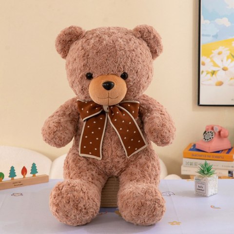 LEAN Toys Pluszowa Maskotka Przytulanka Miś Z Kokardą W Groszki 45cm LEAN Toys Pluszowa Maskotka Przytulanka Miś Z Kokardą W Groszki 45cm