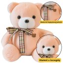 LEAN Toys Pluszowa Maskotka Przytulanka Miś Z Kokardką Kremowy 23cm