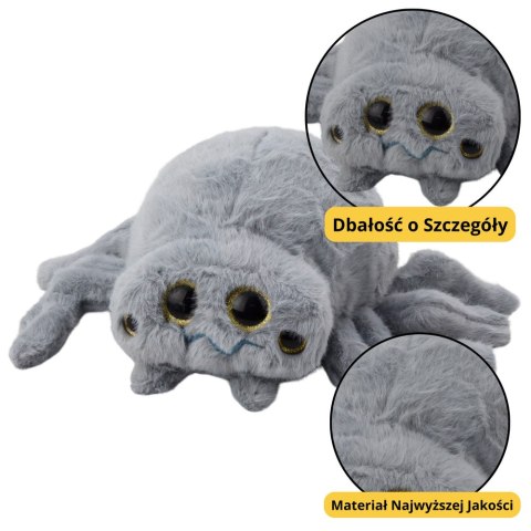 LEAN Toys Pluszowa Maskotka Przytulanka Owad Pająk Szary 30cm LEAN Toys Pluszowa Maskotka Przytulanka Owad Pająk Szary 30cm