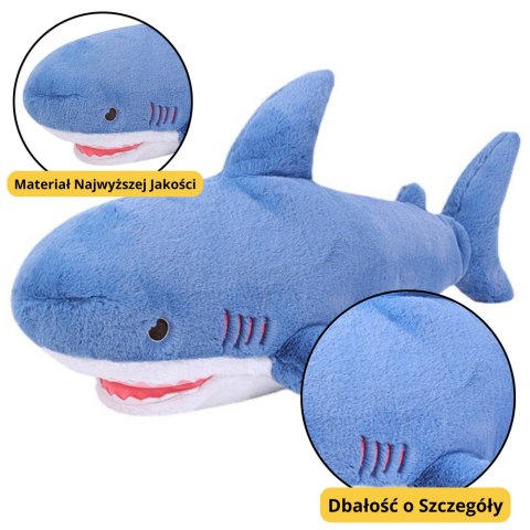 LEAN Toys Pluszowa Maskotka Przytulanka Rekin Niebieski 56cm LEAN Toys Pluszowa Maskotka Przytulanka Rekin Niebieski 56cm