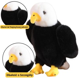 LEAN Toys Pluszowy Orzeł Ptak Pluszak Maskotka Przytulanka Czarno Biały 25cm