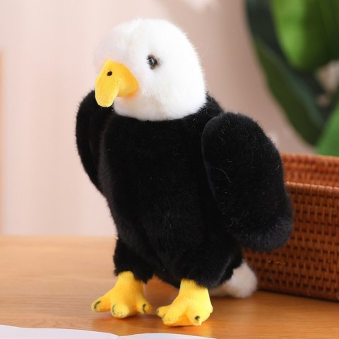 LEAN Toys Pluszowy Orzeł Ptak Pluszak Maskotka Przytulanka Czarno Biały 25cm LEAN Toys Pluszowy Orzeł Ptak Pluszak Maskotka Przytulanka Czarno Biały 25cm