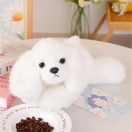 LEAN Toys Pluszowy Piesek Maltańczyk Z Obciążonymi Łapami Biały 30cm