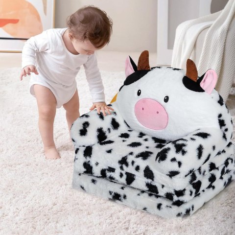 LEAN Toys Rozkładany Fotel Dla Dziecka Krowa 3 Poziomowy Biało Czarny 50x50cm LEAN Toys Rozkładany Fotel Dla Dziecka Krowa 3 Poziomowy Biało Czarny 50x50cm