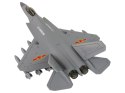 LEAN Toys Samolot Myśliwski Napęd Frykcyjny 1:72 Ciemny Szary