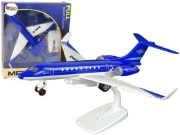 LEAN Toys Samolot Pasażerski G-650 Napęd Dźwięk Światła Metalowy Niebieski