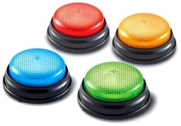 LEAN Toys Zestaw Buzzers 4 Światełka Światło Dźwięk 4 Kolory