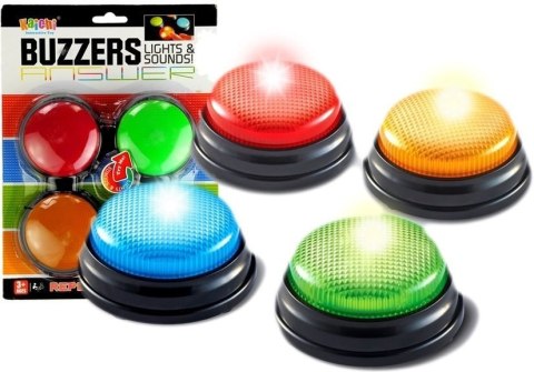 LEAN Toys Zestaw Buzzers 4 Światełka Światło Dźwięk 4 Kolory LEAN Toys Zestaw Buzzers 4 Światełka Światło Dźwięk 4 Kolory