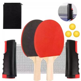 LEAN Toys Zestaw Do Ping Ponga Tenis Stołowy Siatka Paletki Piłeczki 3szt