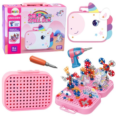 LEAN Toys Zestaw Klocków Konstrukcyjnych Wkrętarka Jednorożec DIY LEAN Toys Zestaw Klocków Konstrukcyjnych Wkrętarka Jednorożec DIY
