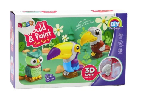 LEAN Toys Zestaw Kreatywny Artystyczny Ptaki 3D Gips Farbki LEAN Toys Zestaw Kreatywny Artystyczny Ptaki 3D Gips Farbki
