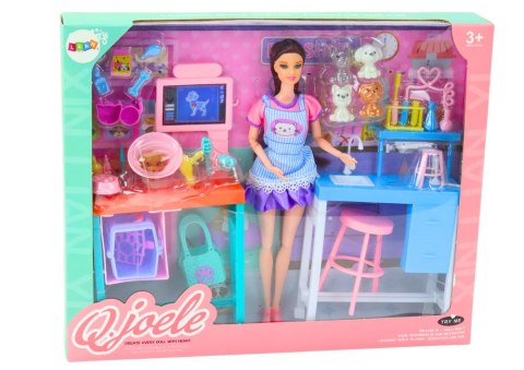 LEAN Toys Zestaw Lalka Weterynarz Gabinet Pielęgnacyjny Meble Akcesoria Zwierzaki LEAN Toys Zestaw Lalka Weterynarz Gabinet Pielęgnacyjny Meble Akcesoria Zwierzaki