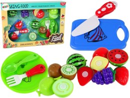 LEAN Toys Zestaw Owoców Do Krojenia Deska Talerzyk Sztućce