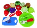 LEAN Toys Zestaw Owoców Do Krojenia Deska Talerzyk Sztućce