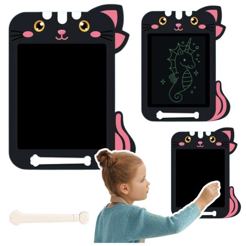LEAN Toys Znikopis Tablica Do Rysowania Pisania LCD Rysik Kot Czarny LEAN Toys Znikopis Tablica Do Rysowania Pisania LCD Rysik Kot Czarny