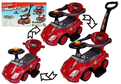 LEAN CARS Jeździk z Pchaczem Mega Car 3w1 Czerwony LEAN CARS Jeździk z Pchaczem Mega Car 3w1 Czerwony
