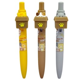 LEAN Długopis Żelowy Z Kotem W Pudełku Niebieski Tusz 0.5mm