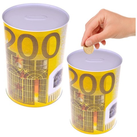 LEAN Metalowa Skarbonka Puszka Banknot 200 Euro 16,5 x 12cm