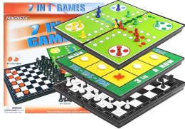 LEAN TOYS Gry 7w1 Zestaw Gier Planszowych Ludo Warcaby