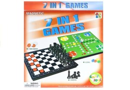 LEAN TOYS Gry 7w1 Zestaw Gier Planszowych Ludo Warcaby