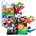LEAN TOYS Miękka Książeczka Edukacyjna Szeleszcząca Zwierzęta Ogonki Dla Niemowląt Niebieska