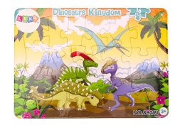 LEAN TOYS Puzzle Dla Dzieci Dinozaury Plansza Kolorowe 16 El