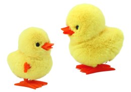 LEAN TOYS Skaczący Kurczak Nakręcany Pluszowy Zabawka Ozdoba Żółty