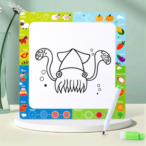 LEAN TOYS Układanka Tablica 2w1 Drewniana Edukacyjna Owoce Pisak LEAN TOYS Układanka Tablica 2w1 Drewniana Edukacyjna Owoce Pisak