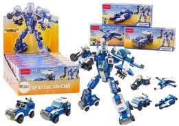 LEAN TOYS Wozy Policyjne Motor Łódź Samolot Policja Klocki Konstrukcyjne MIX