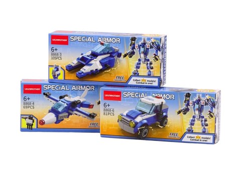 LEAN TOYS Wozy Policyjne Motor Łódź Samolot Policja Klocki Konstrukcyjne MIX LEAN TOYS Wozy Policyjne Motor Łódź Samolot Policja Klocki Konstrukcyjne MIX