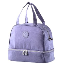 LEAN Torba Termiczna Izolacyjna Śniadaniowa Pas z Regulacją Fioletowa 27cm