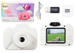 LEAN Toys Aparat Dla Dzieci Zdjęcia Nagrywanie Gry Karta Pamięci 64GB Biały