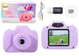 LEAN Toys Aparat Dla Dzieci Zdjęcia Nagrywanie Gry Karta Pamięci 64GB Fioletowy