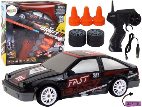 LEAN Toys Autko Sportowe Zdalnie Sterowane R/C 1:24 Czarne Wymienne Koła LEAN Toys Autko Sportowe Zdalnie Sterowane R/C 1:24 Czarne Wymienne Koła