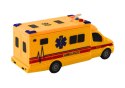 LEAN Toys Auto Ambulans Karetka Na Baterie Światła Dźwięk Żółta Napęd
