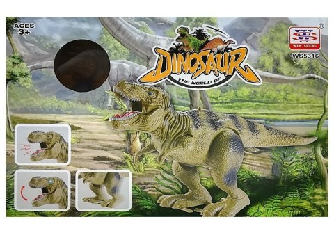 LEAN Toys Dinozaur Tyranozaur Rex Na Baterie Brązowy LEAN Toys Dinozaur Tyranozaur Rex Na Baterie Brązowy